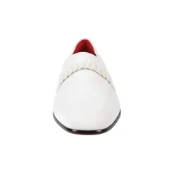 After Midnight Collection - White Velvet Braided Strap Slip-On Loafer
