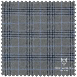 Alexander Collection - Regular Fit Charcoal Glen Plaid Double Breasted 2-Piece Suit