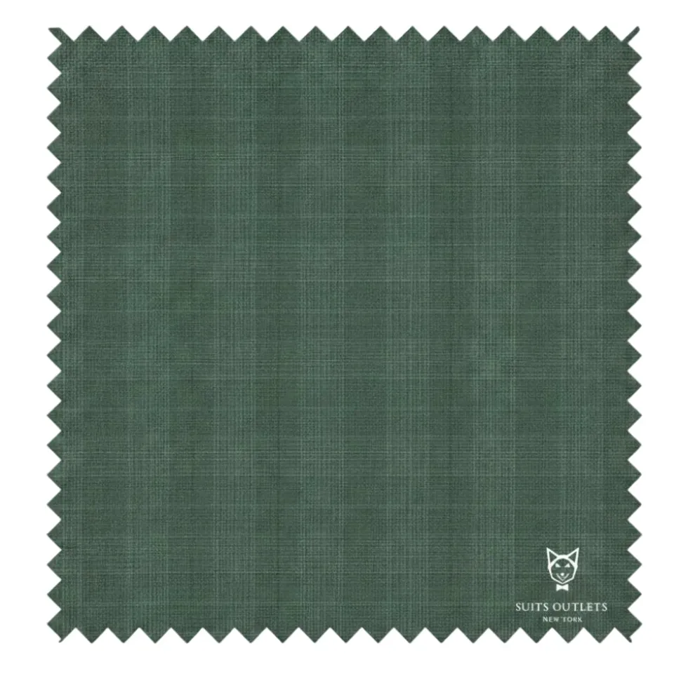 Alexander Collection - Regular Fit Forest Green Glen Plaid Double Breasted 2-Piece Suit