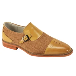 Avon Collection - Leather Cap-Toe Buckle Dress Shoes - Scotch/Tan
