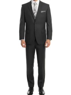 Bacchus Collection - Modern Fit Suit 2 Button 2 Piece in Dark Gray
