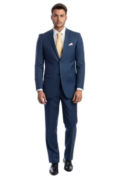 Bacchus Collection - Modern Fit Suit 2 Button 2 Piece in Indigo