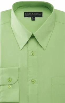 Basic Dress Shirt Convertible Cuff Regular Fit in Apple Green