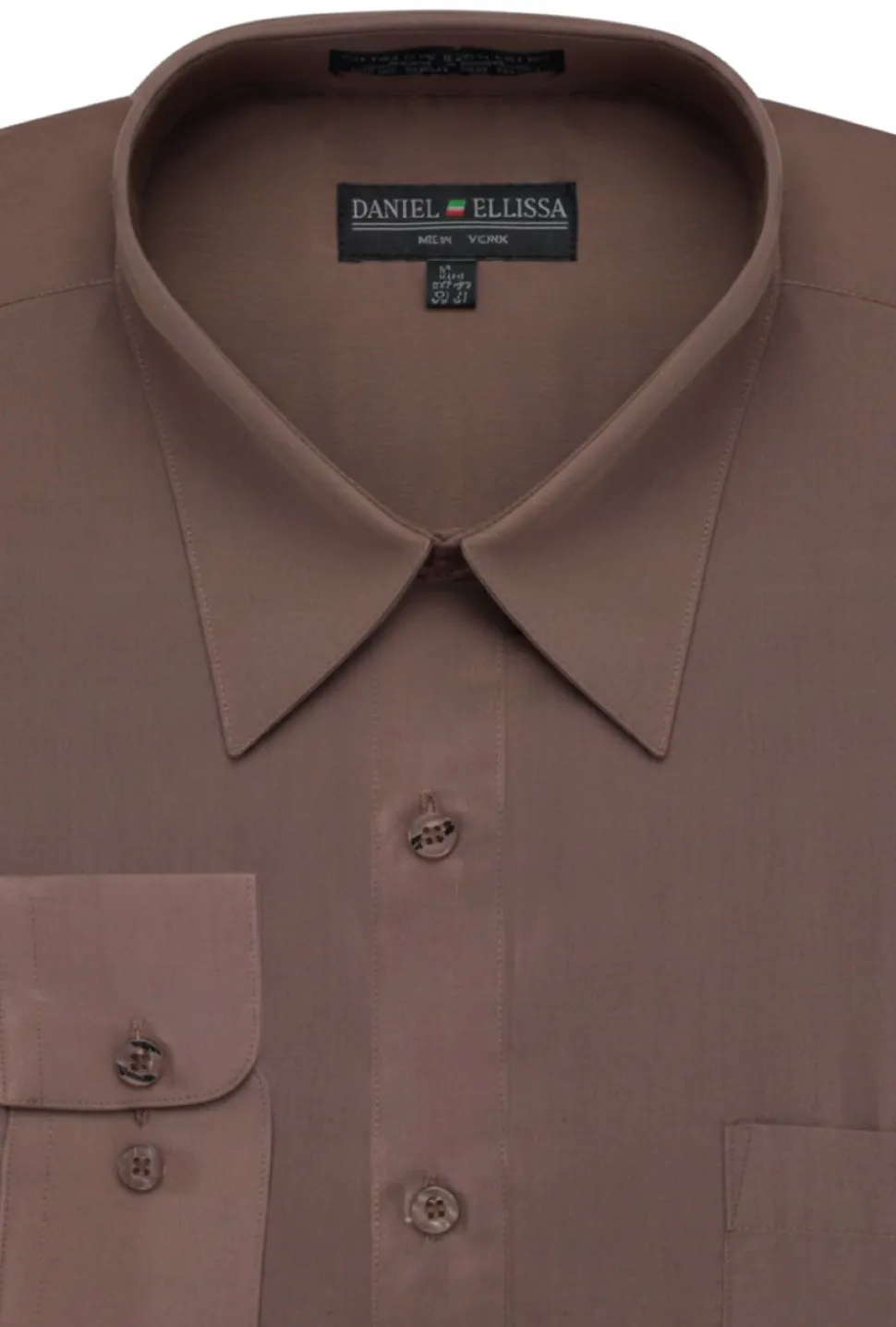 Basic Dress Shirt Convertible Cuff Regular Fit in Taupe