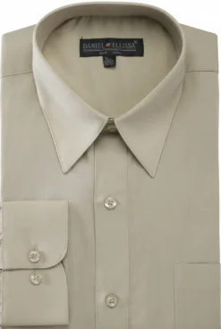 Basic Dress Shirt Convertible Cuff Regular Fit in Olive