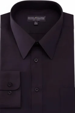 Basic Dress Shirt Convertible Cuff Regular Fit in Plum