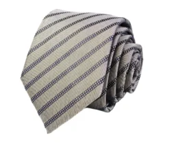 Beige Diagonal Striped Tie