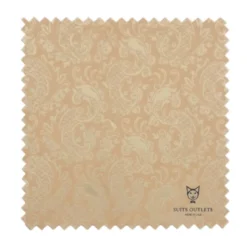 Beige Tone on Tone Paisley Pattern Slim Fit Men's 2 Piece Suit