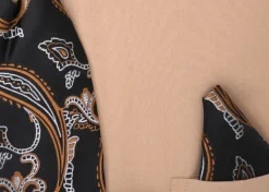 Beige French Cuff Dress Shirt Set with Tie and Handkerchief