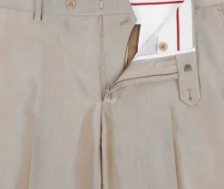 Beige Regular Fit Sharkskin Italian Styled 2 Piece Suit