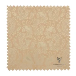 Beige Tone on Tone Paisley Pattern Slim Fit Men's 2 Piece Suit