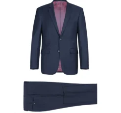 Bevagna Collection - Blue 100% Virgin Wool Regular Fit Pick Stitched 2 Piece Suit