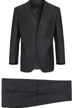 Bevagna Collection - Charcoal 100% Virgin Wool Regular Fit Pick Stitched 2 Piece Suit