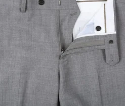 Bevagna Collection - Light Gray 100% Virgin Wool Regular Fit Pick Stitched 2 Piece Suit