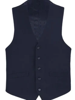 Bevagna Collection - Wool Suit Dress Vest 5 Buttons Regular Fit In Navy