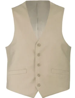 Bevagna Collection - Wool Suit Dress Vest 5 Buttons Regular Fit In Beige