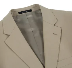 Bevagna Collection - Beige 100% Virgin Wool Regular Fit Pick Stitched 2 Piece Suit