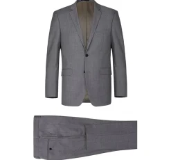 Bevagna Collection - Gray 100% Virgin Wool Regular Fit Pick Stitched 2 Piece Suit