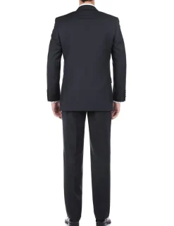Bevagna Collection - Navy 100% Virgin Wool Regular Fit Pick Stitched 2 Piece Suit