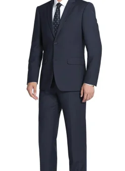 Bevagna Collection - Navy 100% Virgin Wool Regular Fit Pick Stitched 2 Piece Suit