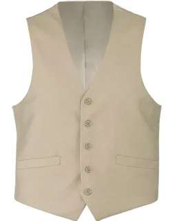 Bevagna Collection - Wool Suit Dress Vest 5 Buttons Regular Fit In Beige