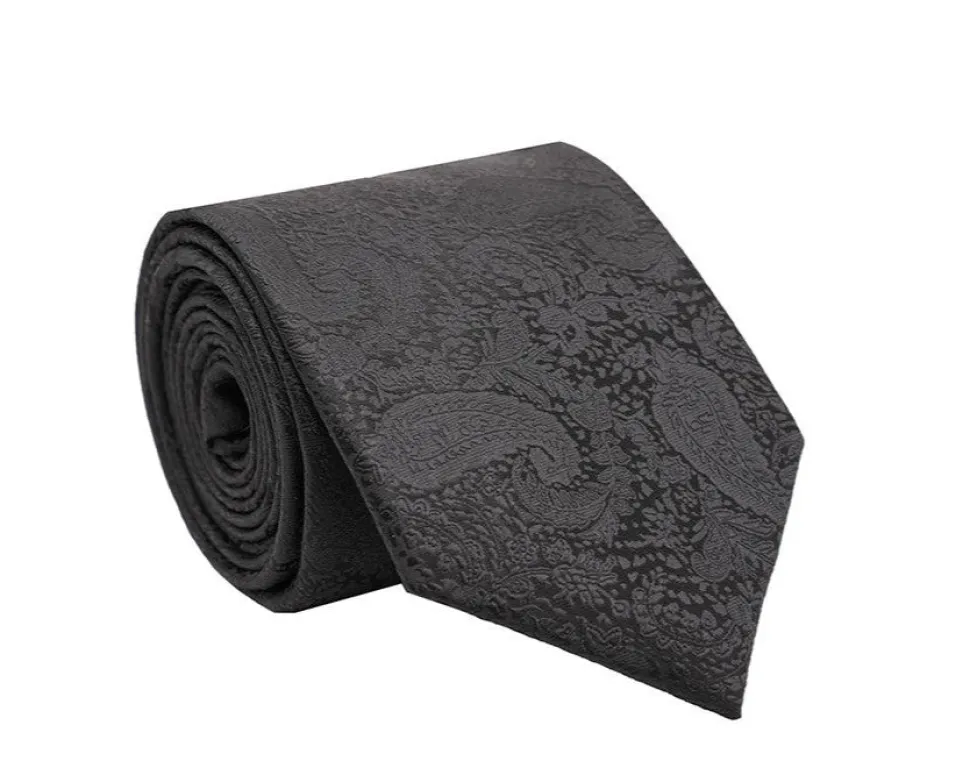 Black Jacquard Paisley Pattern Tie