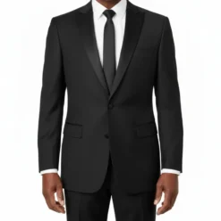 Black Regular Fit 2 Piece Tuxedo With Adjustable Waistband