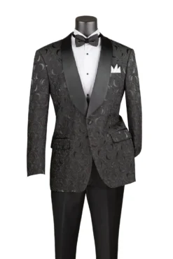Black Regular Fit Blazer Shawl Lapel