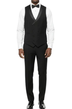 Black Slim Fit 3-Piece Shawl Lapel Tuxedo