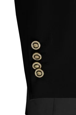 Black Modern Fit Double-Breasted Tuxedo Blazer