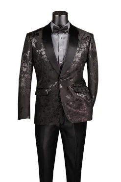 Black Slim Fit Fashion Jacket Shawl Lapel
