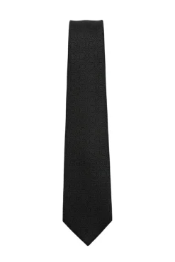 Black Textured Jacquard Pattern Tie