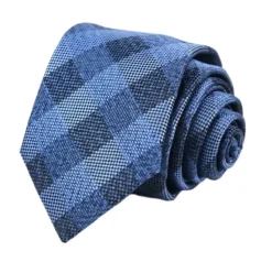 Blue Check Pattern Tie