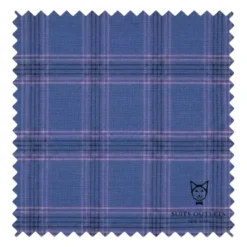 Blue Modern Fit Double Breasted Glen Plaid Peak Lapel 2 Piece Suit