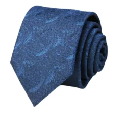 Blue Paisley Pattern Textured Tie