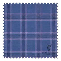 Blue Modern Fit Double Breasted Glen Plaid Peak Lapel 2 Piece Suit