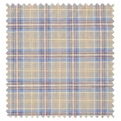 Blue Modern Fit Windowpane Peak Lapel 3 Piece Suit