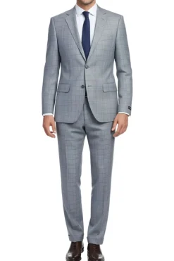 Blue Regular Fit 2-Button Wool Blend Suit
