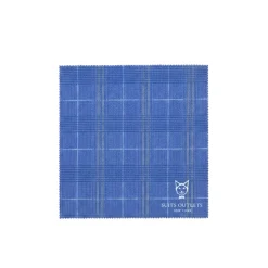 Blue Slim Fit 3 Piece 1 Button Windowpane Suit
