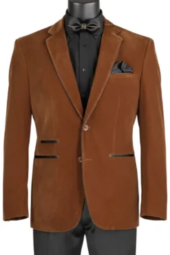 Bourbon Slim Fit Velvet Sport Coat Single Breasted 2 buttons