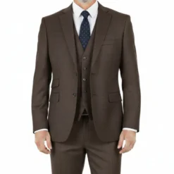 Brown Glen Plaid 3 Piece Regular Fit Suit