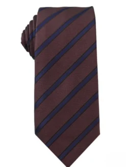Brown Navy Diagonal Striped Tie