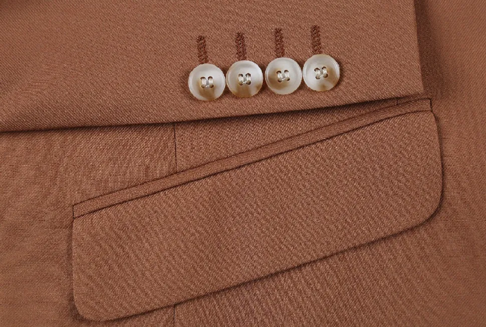 Brown 2-Piece Single Breasted Notch Lapel Slim Fit Dress Suit