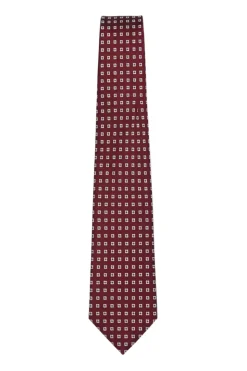 Burgundy Floral Print Tie