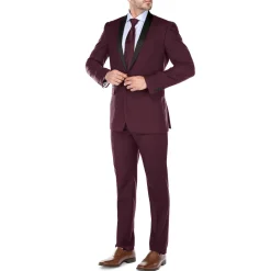 Burgundy 2 Piece Tuxedo Shawl Lapel Slim Fit