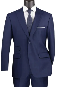 Catania Collection - Modern Fit Windowpane Suit 2 Piece in Blue