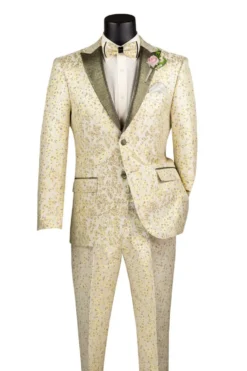 Champagne Sim Fit Tuxedo 2 Pieces with Matching Bow Tie