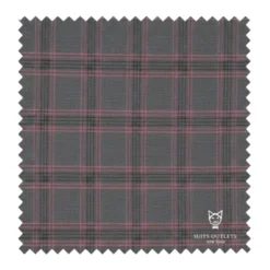 Charcoal Modern Fit Double Breasted Glen Plaid Peak Lapel 2 Piece Suit