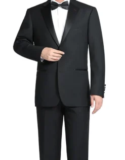 Classic Black Regular Fit 100% Wool Tuxedo Suit