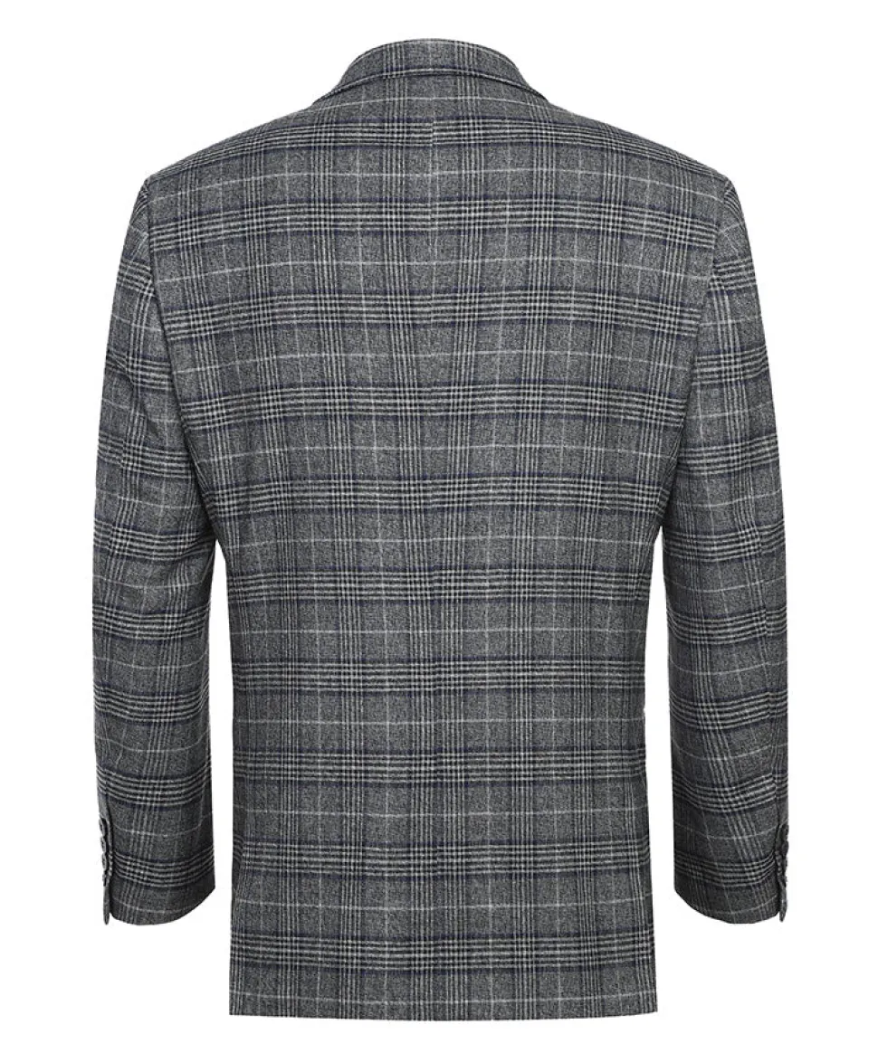 Classic Regular Fit Blazer Windowpane Pattern in Gray